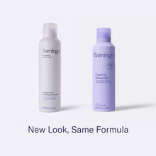 Image showing the updated packaging for the shave gel from the white can to the new lavender can.
