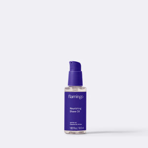 Mini Nourishing Shave Oil on a white background.