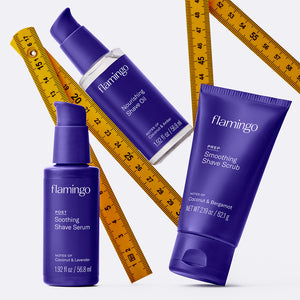 Mini Glow Trio products on a white background with measuring tapes.