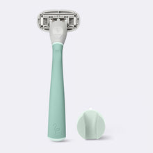 Original Razor and shower holder, in the color sage, on a white background.