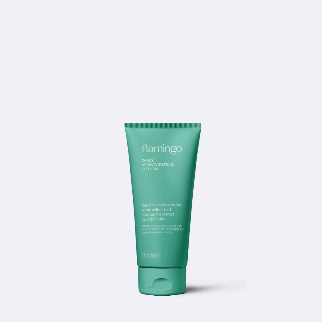 Green tube of Flamingo Mini Daily Moisturizing Lotion