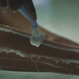 Several clips of people using the Original Razor and the Disposable Dermaplane to remove hair on various parts of the body.