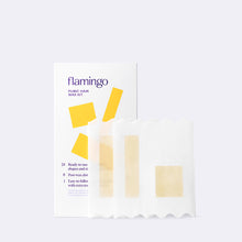 Flamingo Pubic Wax Kit displayed with two sizes of wax strips